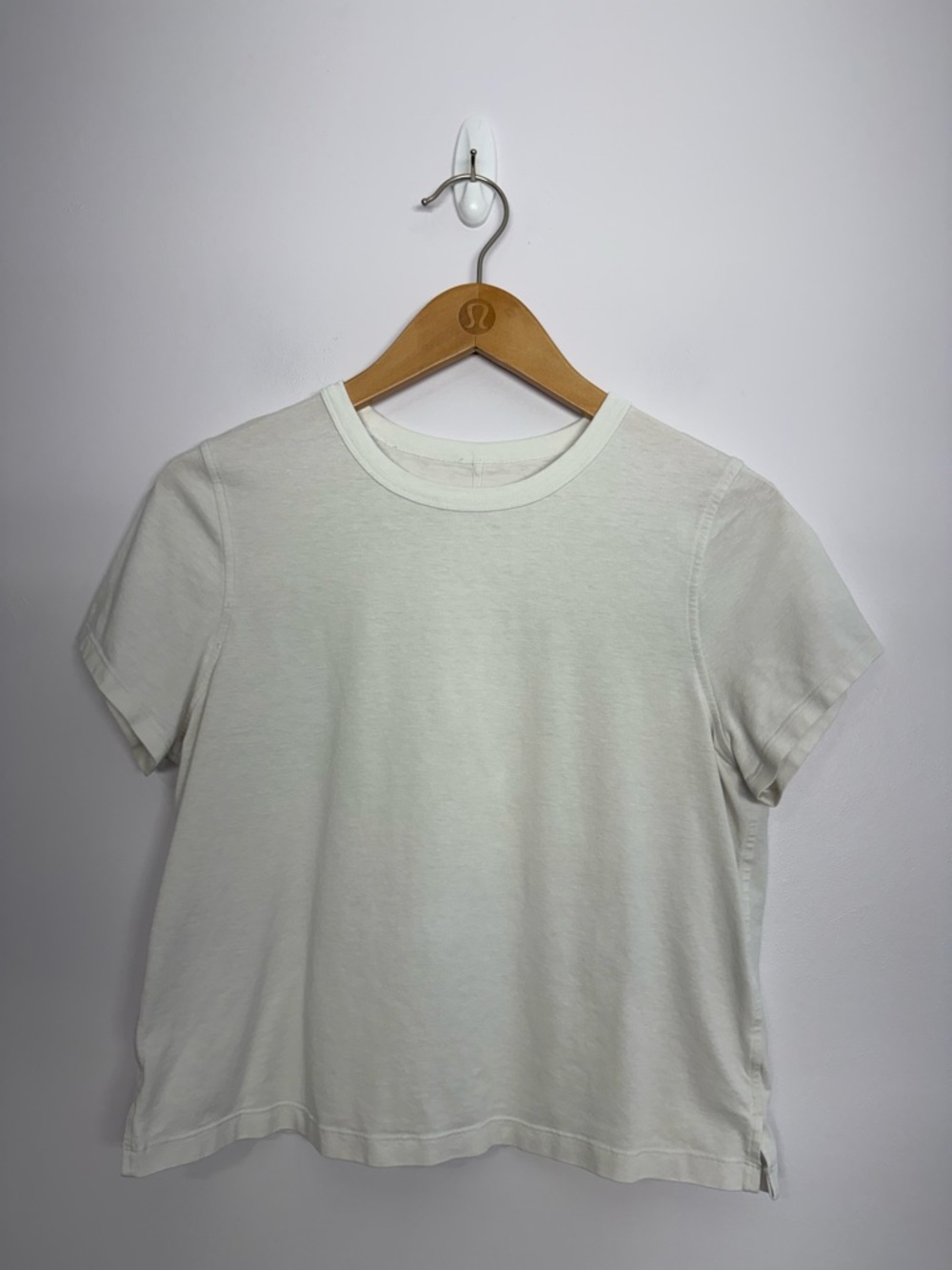 Lululemon Classic-Fit Cotton-Blend T-Shirt White Size 6? 18” PTP